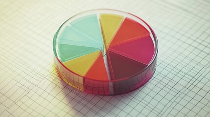 3D Transparent Pie Chart with Solid Segments