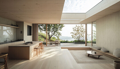 Fototapeta premium Minimalist and unique interior design in the house