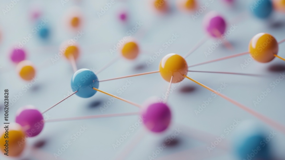 Poster colorful interactive data flow graph with nodes