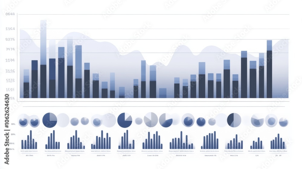 Aufkleber minimalistic line bar graph on white background