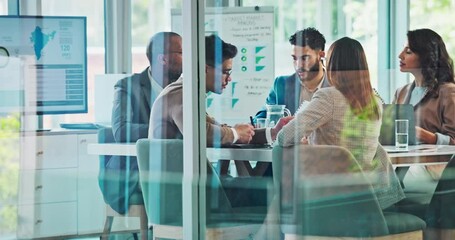 Teamwork, planning and business people in meeting for diplomacy, foreign service officer or target audience. Political workshop, campaign manager and collaboration with employee for research feedback