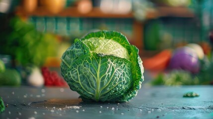 Cut and prepared heads of lettuce or other leafy greens, ready for cooking.