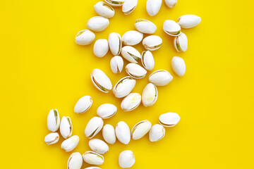 Roasted salted pistachios, delicious snack