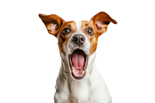 Dog with surprised shock expression