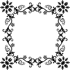 Decorative snowflakes ornament frame border
