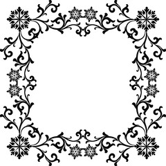 Decorative snowflakes ornament frame border