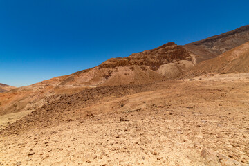 Desert road with geological interest in the commune of Camarones, Arica, northern Chile