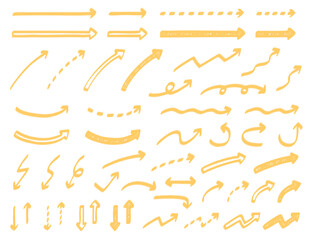 シンプルでかわいい手描き矢印マーカーセット