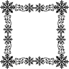 Decorative snowflakes ornament frame border