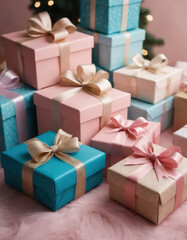 Fototapeta premium christmas tree with gifts