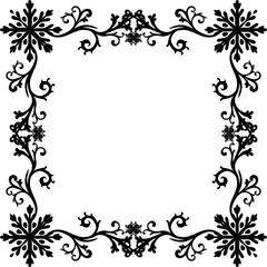 Decorative snowflakes ornament frame border