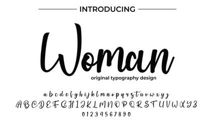 Woman Font Stylish brush painted an uppercase vector letters, alphabet, typeface