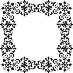Decorative snowflakes ornament frame border