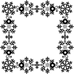 Decorative snowflakes ornament frame border