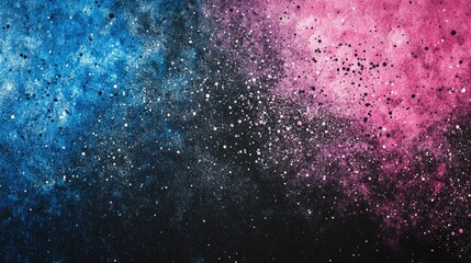 Fototapeta premium Vibrant grainy background in blue, pink, and black, abstract gradient.