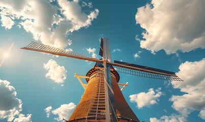 Windmill The Sky And Stormy