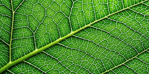 Obraz premium Extreme close up of intricate green leaf veins, macro, texture, close up, nature, detail, green, plant, fresh, organic