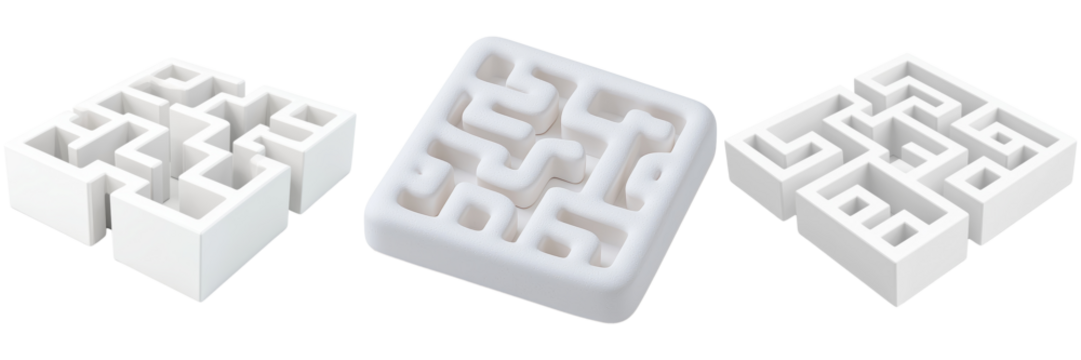 Exploring Innovative Maze Designs A Study of Modern 3D Puzzle Structures in Minimalist Aesthetics
