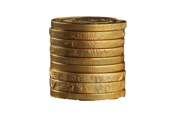 PNG Image of Gold coin stack