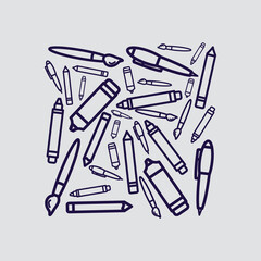 Pen, Brush, Marker, Pencil, Color Pencil pattern