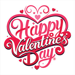 happy valentine day typography