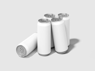 Blank White Energy Drinks Can Mockup 3D Render