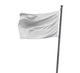 White flag on white background