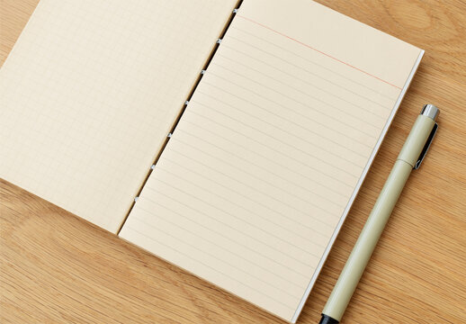 Stationery Opened Notebook Mockup