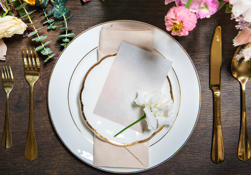 Table Menu Card Flatlay Mockup