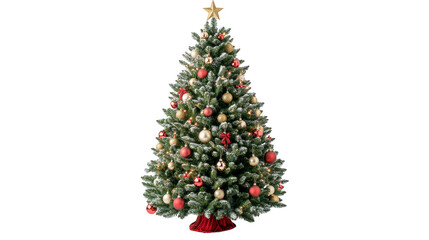 Majestic christmas tree adorned with sparkling ornaments, a celebration of festive cheer and holiday spirit