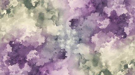 Fototapeta premium A seamless, abstract watercolor carpet pattern with a gentle blend of pastel shades like lilac, sage, and cream, smooth gradient effect for a calm and artistic ambiance,