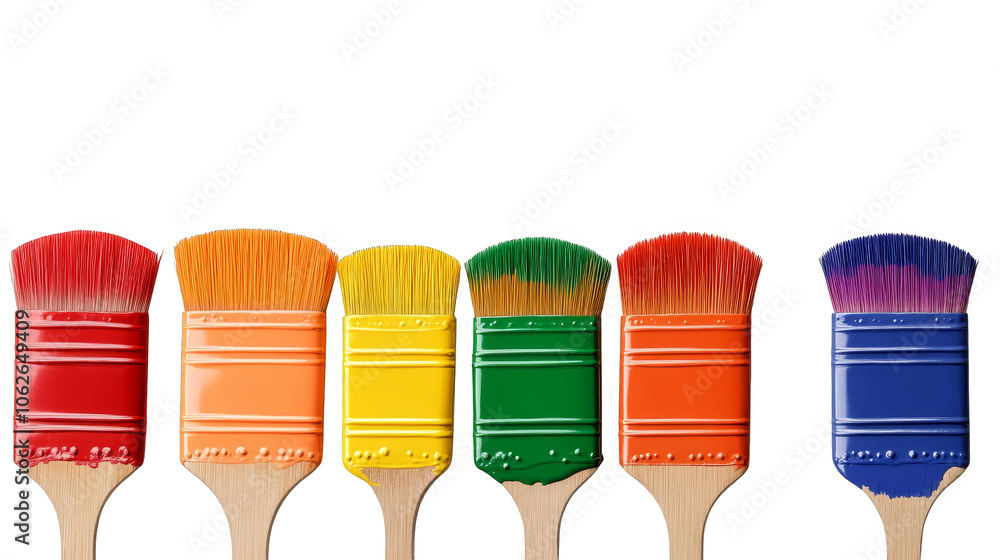 Poster a colorful array of paint brushes and brushes, essential tools for artistic expression precise appli