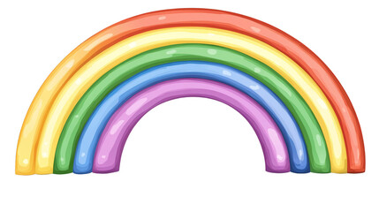 Fototapeta premium Colorful rainbow clipart, a vibrant symbol of joy, hope, and whimsy for creative projects