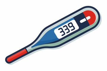 Electronic body thermometer displaying very high temperature