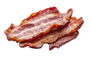 Single fried crispy bacon slice 
