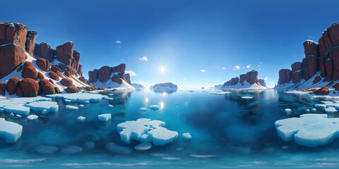 HDRI Ice-Age Panoramic Cartoon Landscape 41