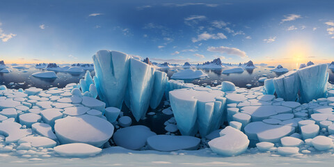 HDRI Ice-Age Panoramic Cartoon Landscape 33