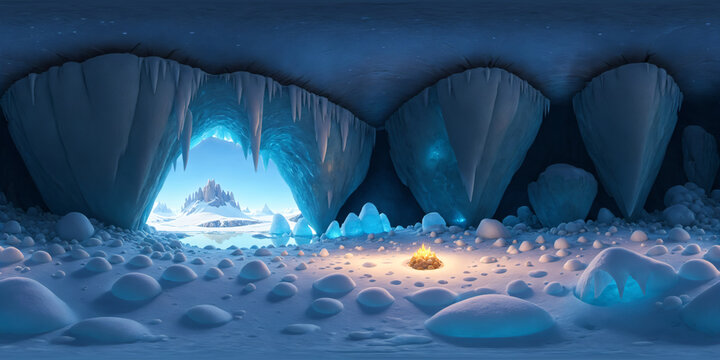 HDRI Ice-Age Panoramic Cartoon Landscape 2