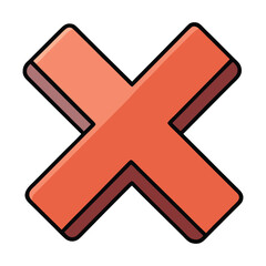 Obraz premium vector cross mark sign on white background