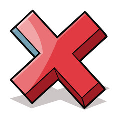 Fototapeta premium vector cross mark sign on white background