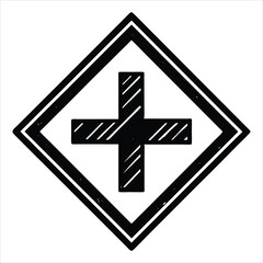 vector cross mark sign on white background