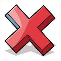 Obraz premium vector cross mark sign on white background