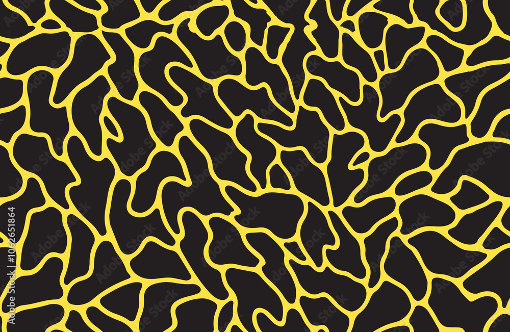 Wall mural seamless black and gold abstract blobs geo fashion pattern vector