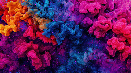 Vibrant abstract digital illustration of colorful organic shapes and textures