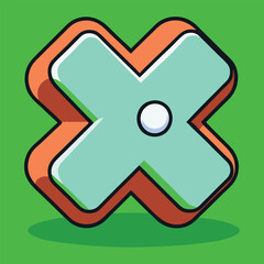 vector cross mark sign on green background
