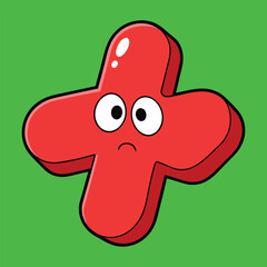 vector cross mark sign on green background