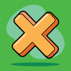Fototapeta premium vector cross mark sign on green background