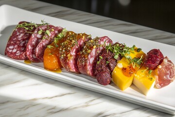 Beautifully Arranged Charcuterie Board Close Up