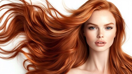 Obraz premium Glamorous Woman with Wavy Copper Hair