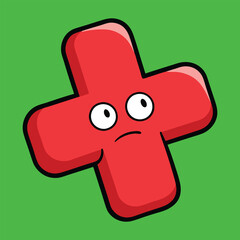 vector cross mark sign on green background